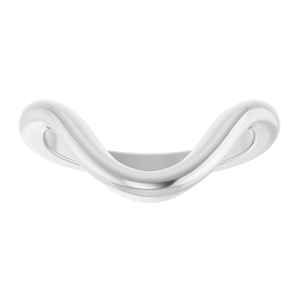 14K White Gold Contour Band