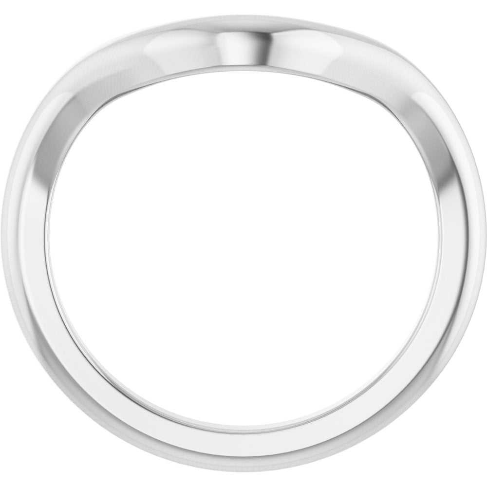 14K White Gold Contour Band
