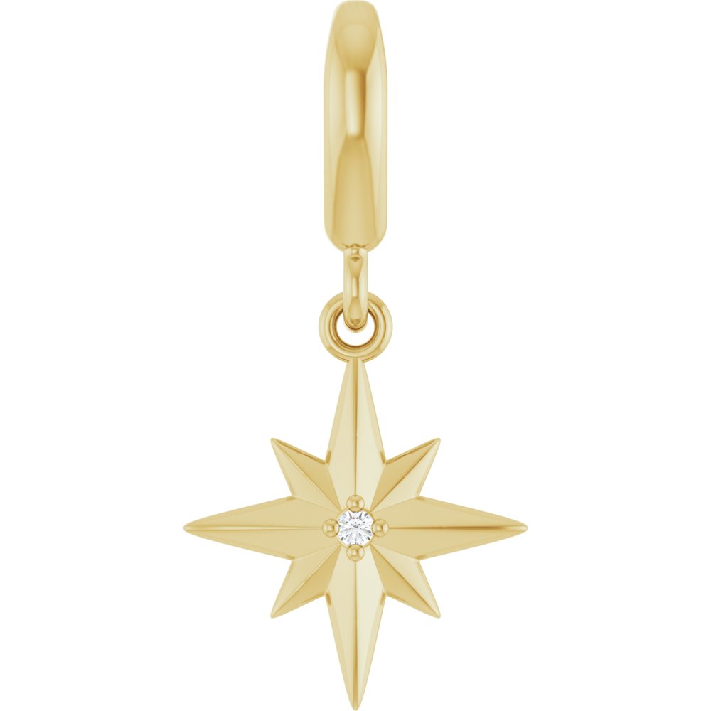 14K Yellow Gold .005 CT Round Lab-Grown Diamond Charm/Pendant