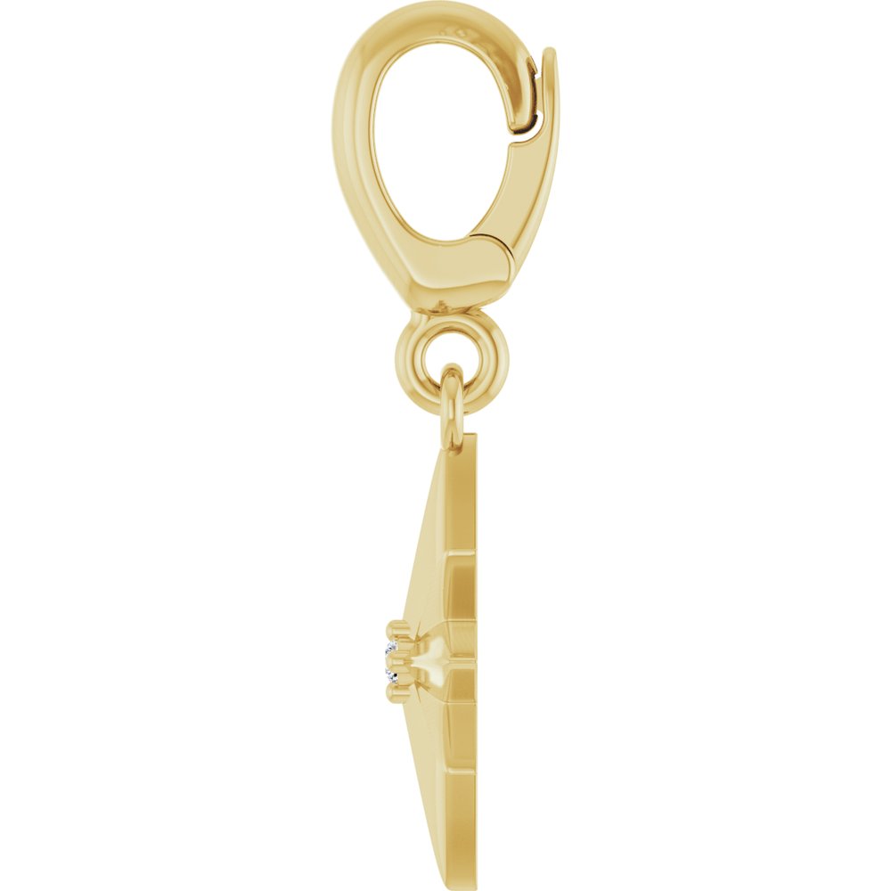 14K Yellow Gold .005 CT Round Lab-Grown Diamond Charm/Pendant