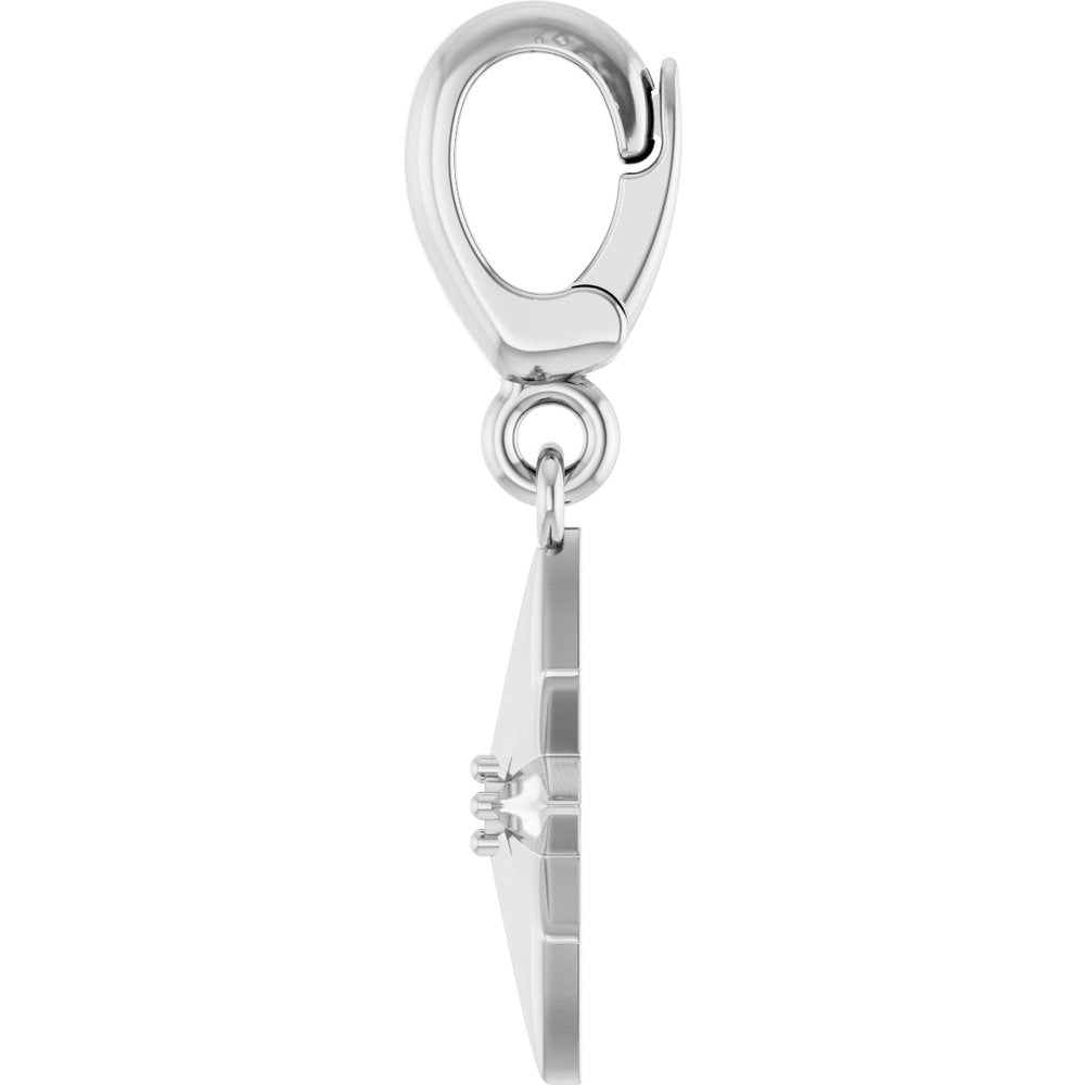 Sterling Silver .005 CT Round Lab-Grown Diamond Charm/Pendant