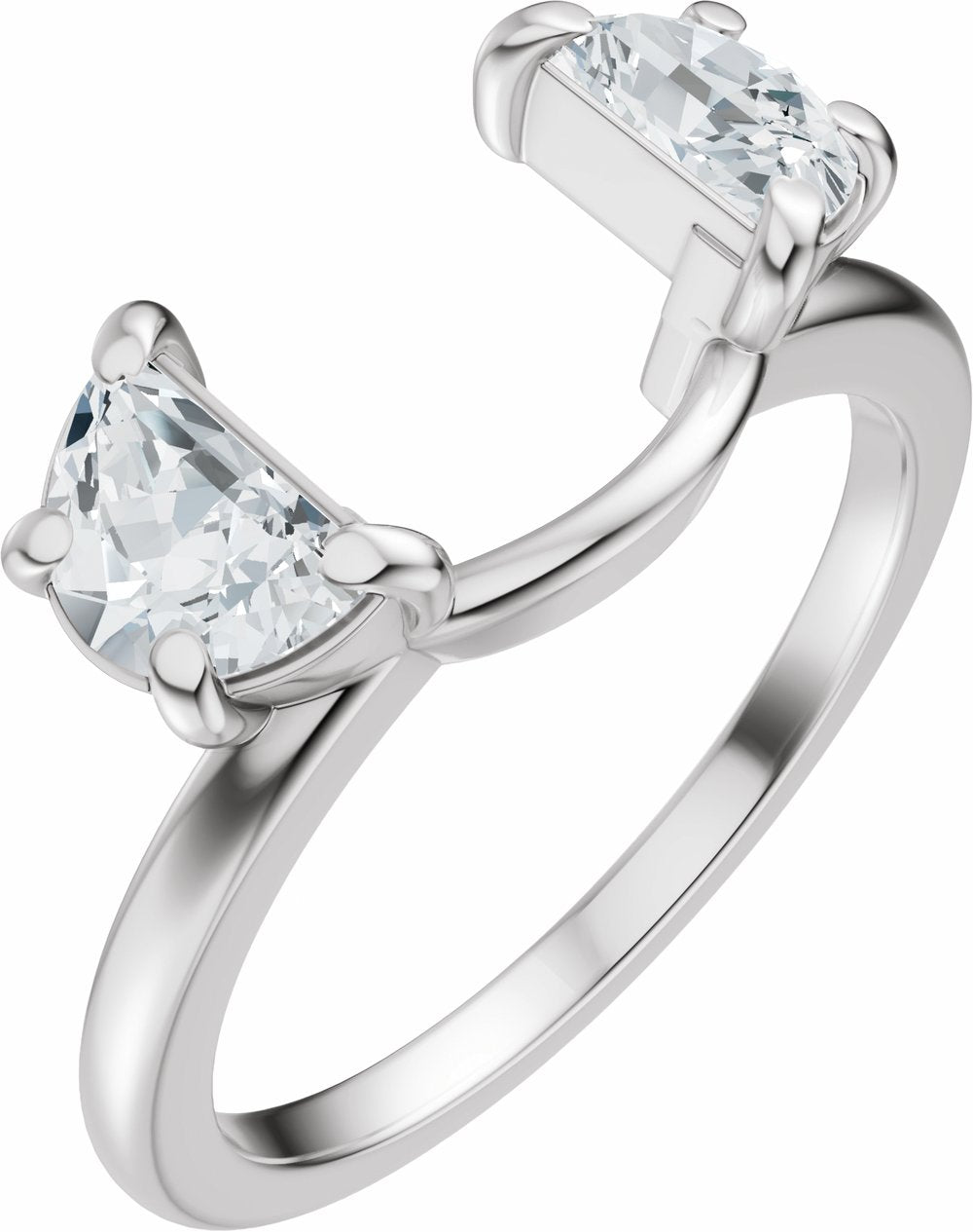 14K White Gold 1 CTW Lab-Grown Diamond Wrap-Style Ring Enhancer
