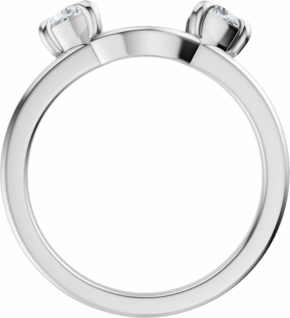 14K White Gold 1 CTW Lab-Grown Diamond Wrap-Style Ring Enhancer