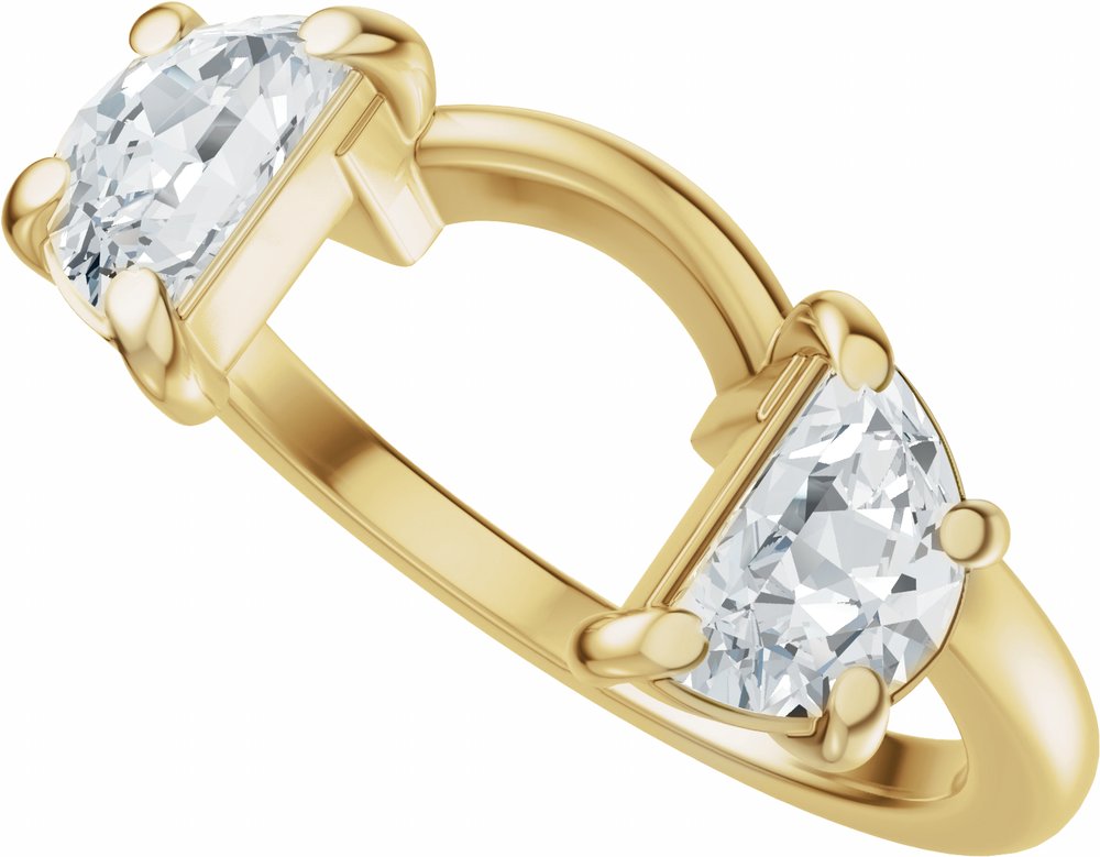 14K Yellow Gold 1 CTW Lab-Grown Diamond Wrap-Style Ring Enhancer