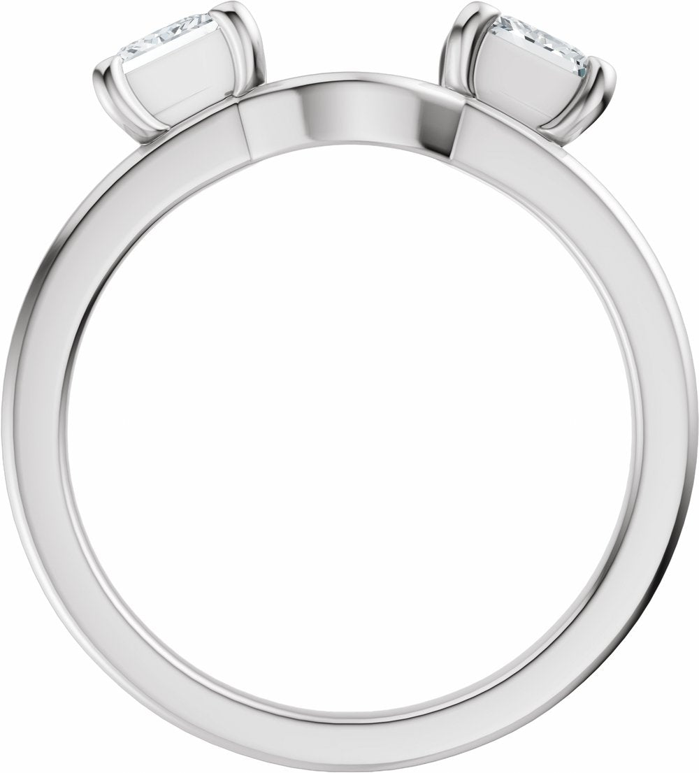 14K White Gold 3/4 CTW Lab-Grown Diamond Wrap-Style Ring Enhancer