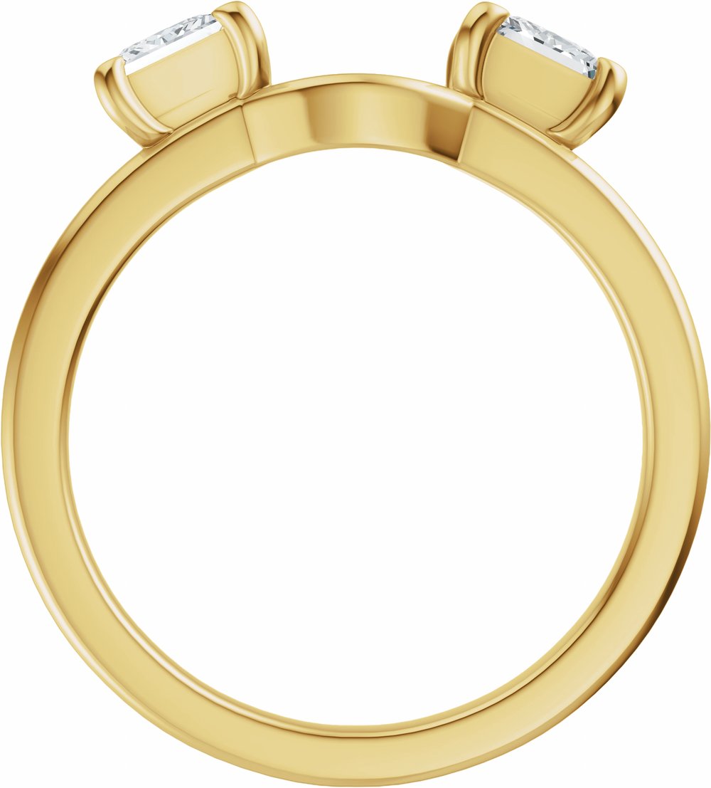 14K Yellow Gold 3/4 CTW Lab-Grown Diamond Wrap-Style Ring Enhancer