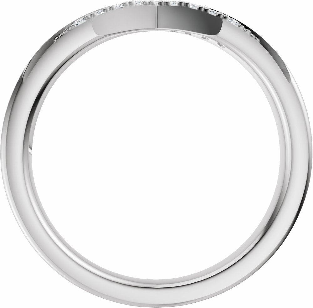 14K White Gold 1/10 CTW Natural Diamond Contour Band