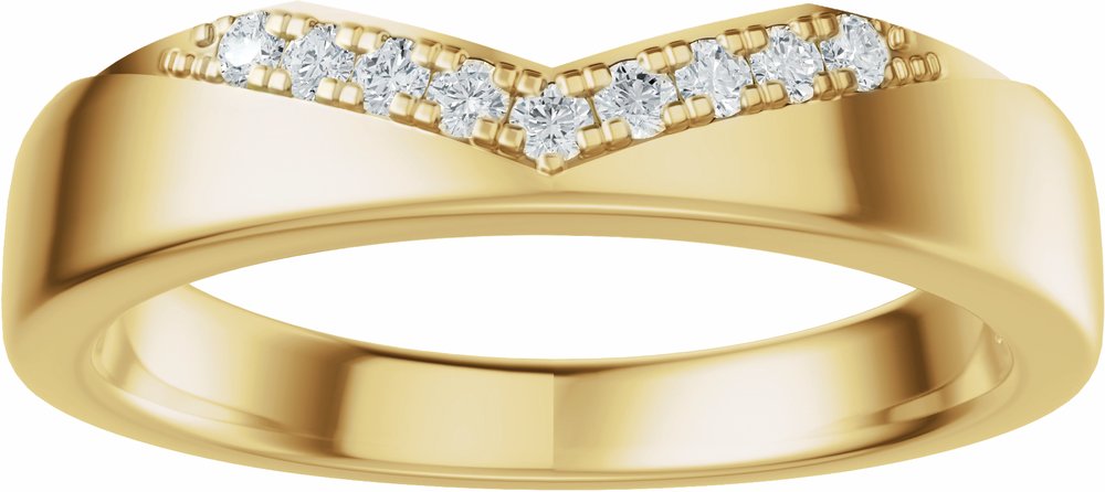 14K Yellow Gold 1/10 CTW Natural Diamond Contour Band