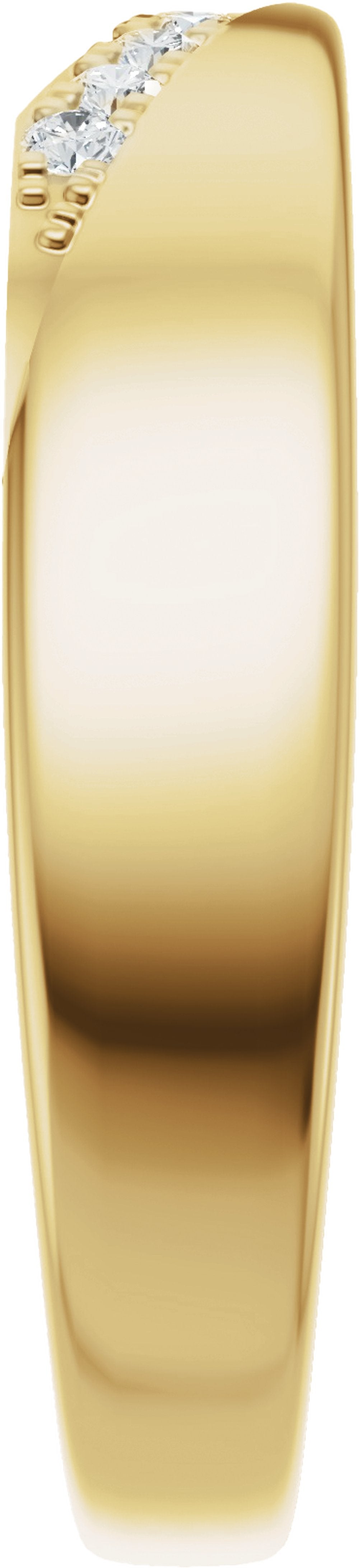 14K Yellow Gold 1/10 CTW Natural Diamond Contour Band