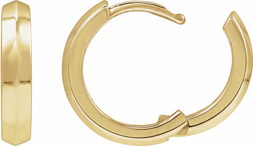 14K Yellow Gold Knife-Edge Hinge 14.5 mm Hoop Earring