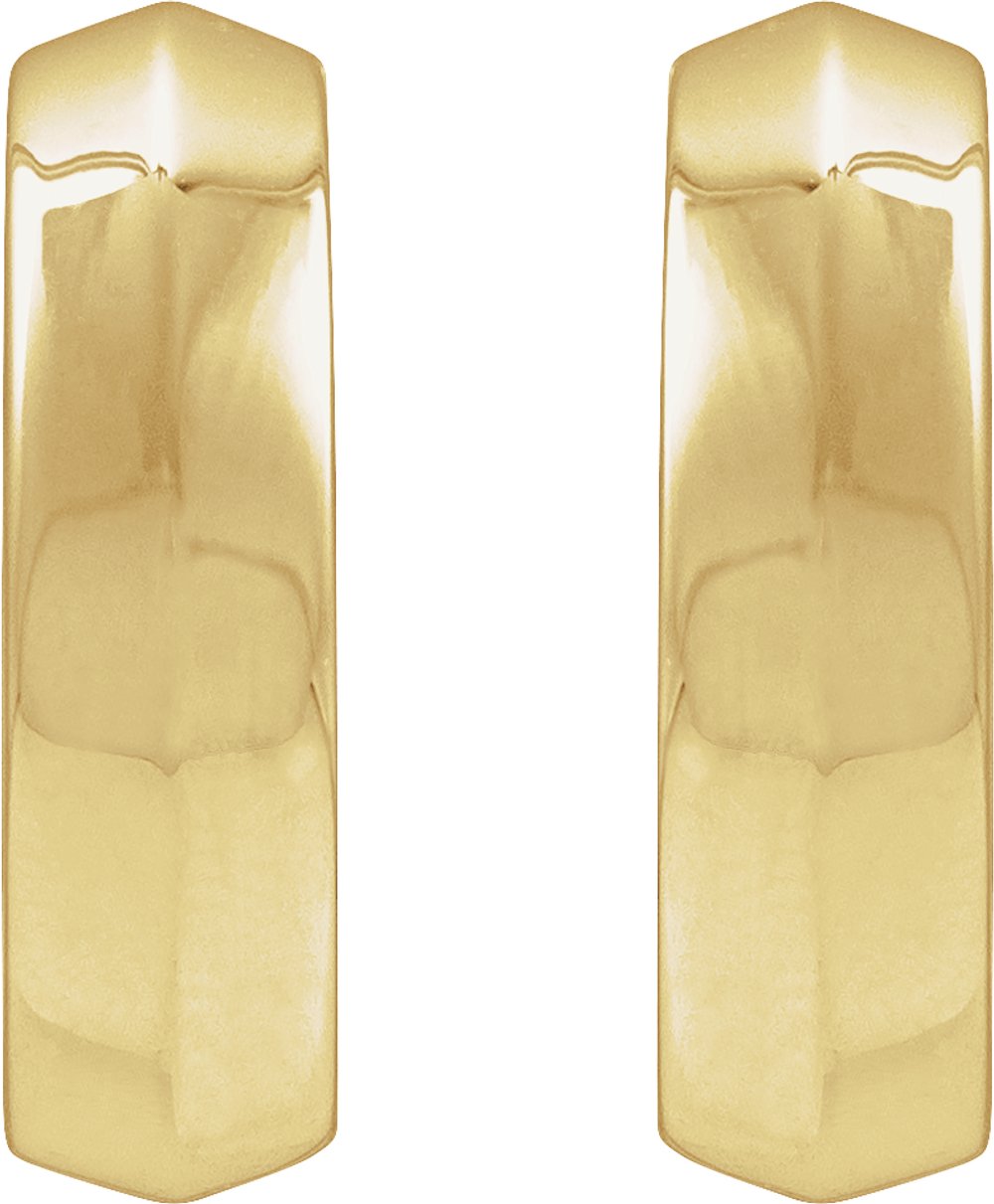 14K Yellow Gold Knife-Edge Hinge 14.5 mm Hoop Earring