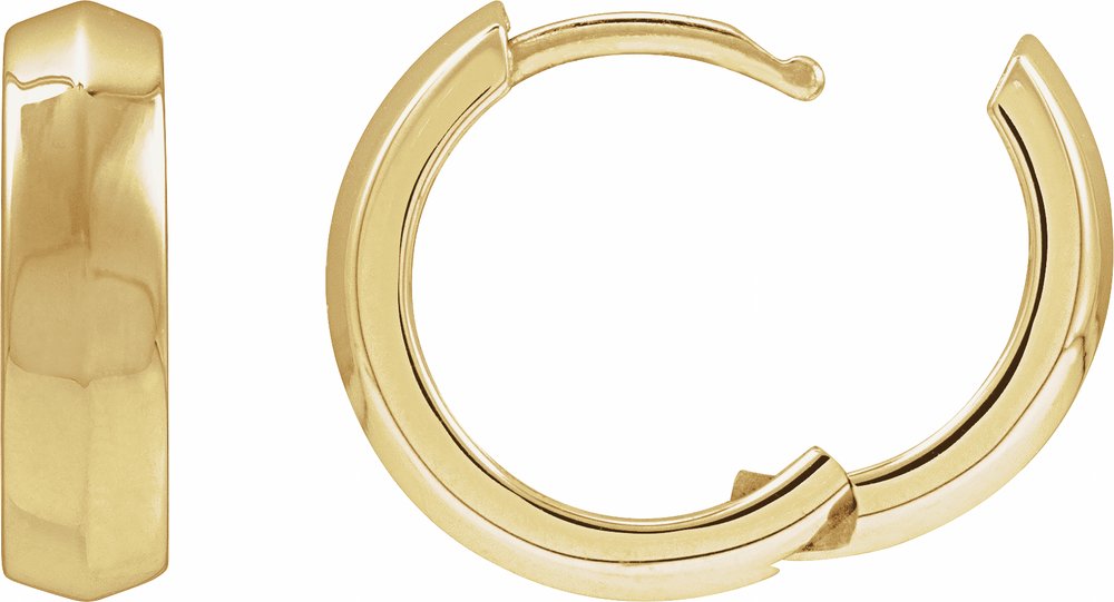 14K Yellow Gold Knife-Edge Hinge 14.5 mm Hoop Earring