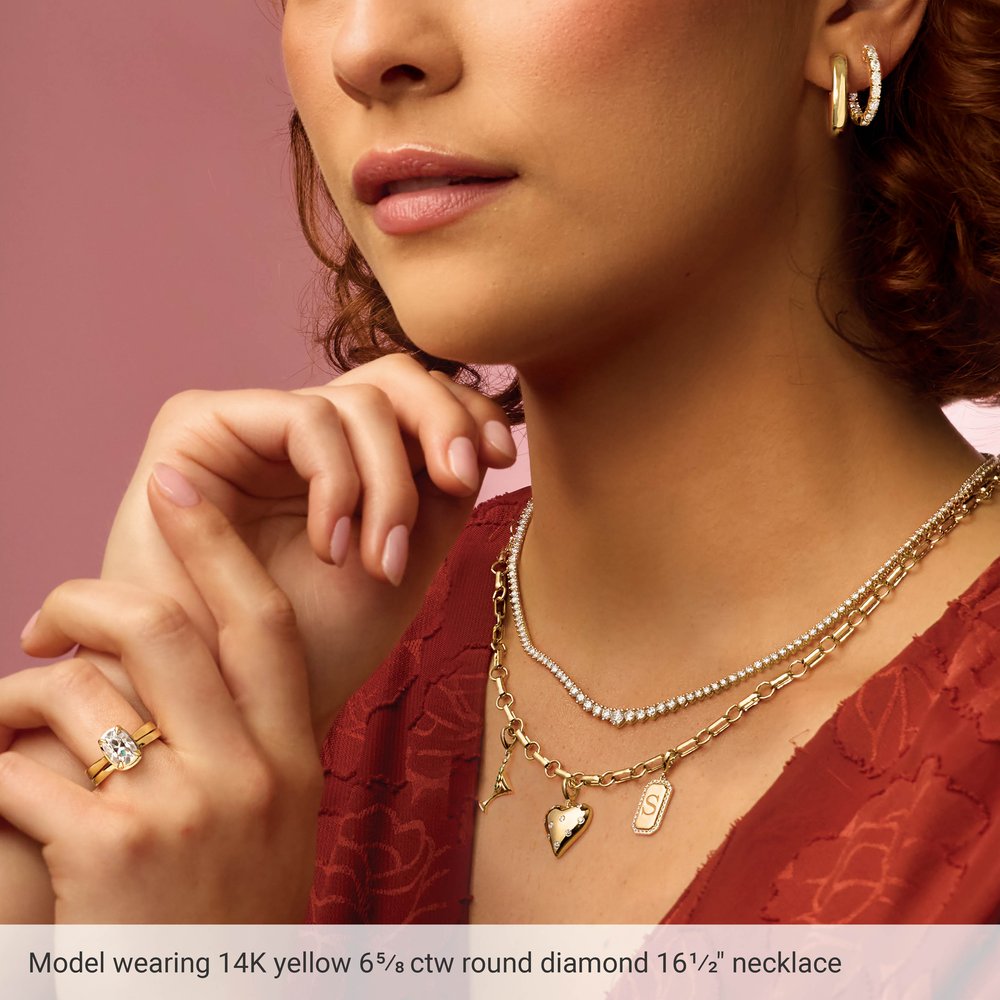 14K White Gold 6 5/8 CTW Lab-Grown Diamond 16 1/2" Line Necklace