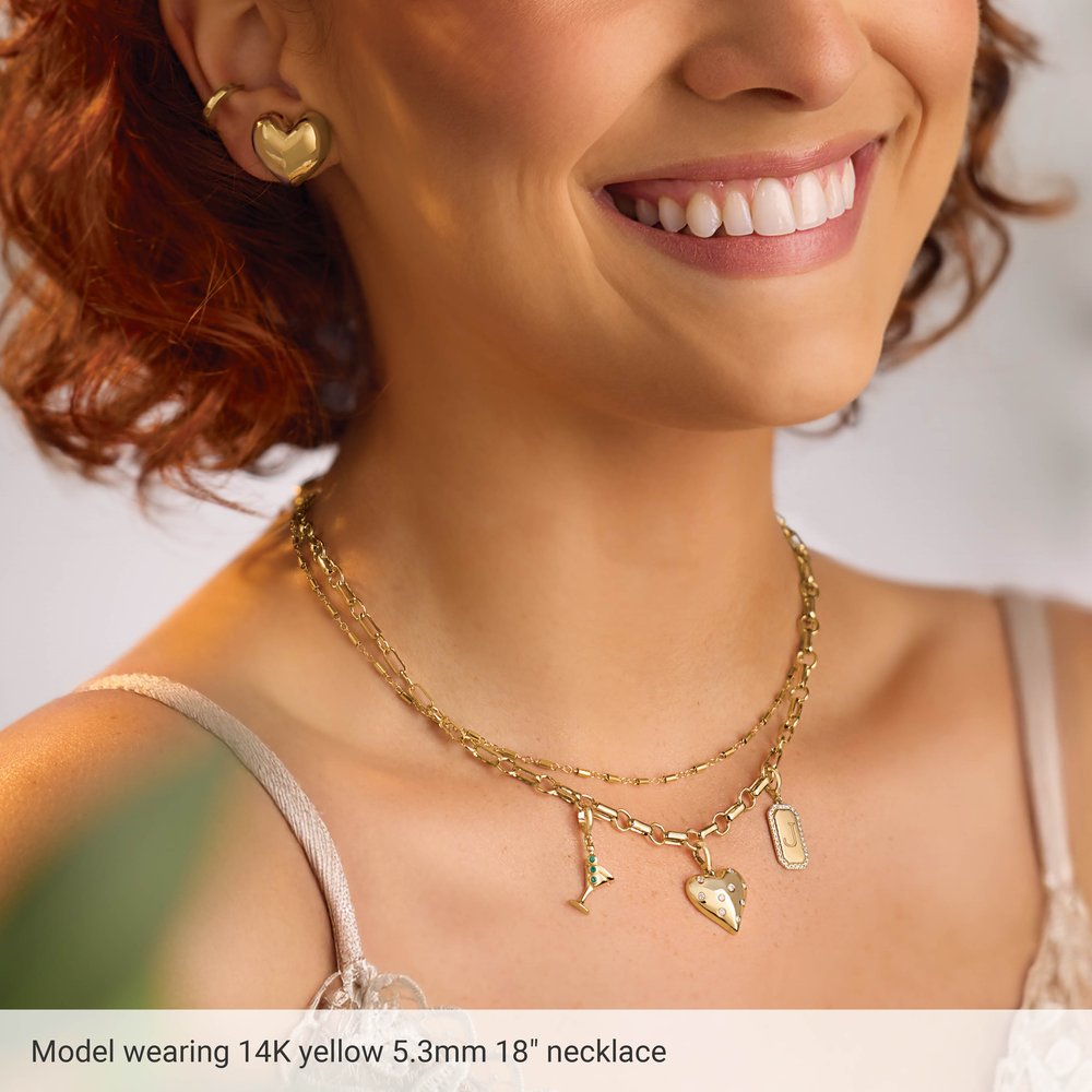 14K Yellow Gold-Filled 5.3 mm Paperclip-Style 7" Chain