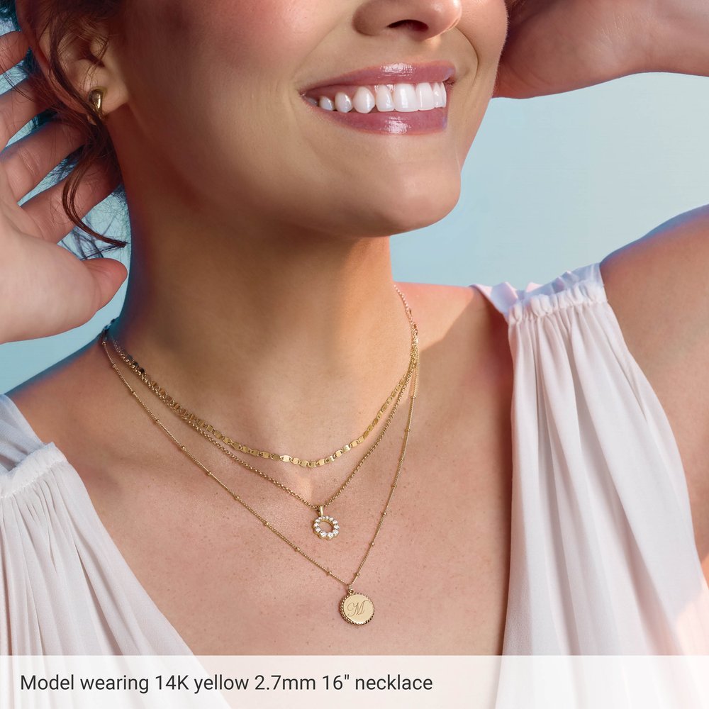 14K Yellow Gold 2.7 mm Mirror 18" Chain