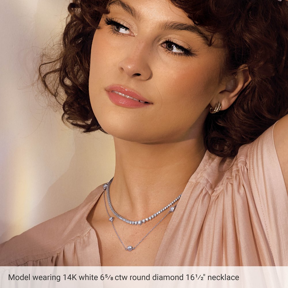 14K Yellow Gold 6 5/8 CTW Lab-Grown Diamond 16 1/2" Line Necklace