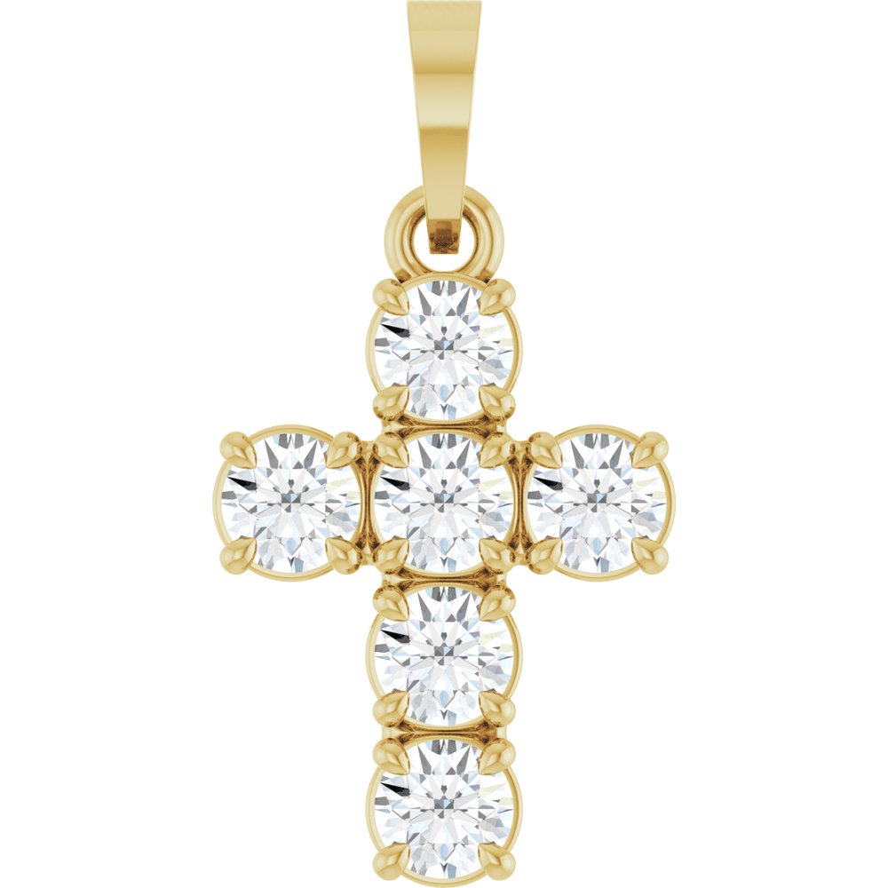 14K Yellow Gold 1/2 CTW Lab-Grown Diamond Cross Pendant