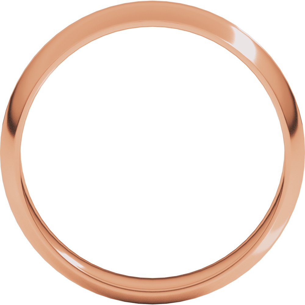 14K Rose Gold 6 mm Center Milgrain Half-Round Band Size 10.5