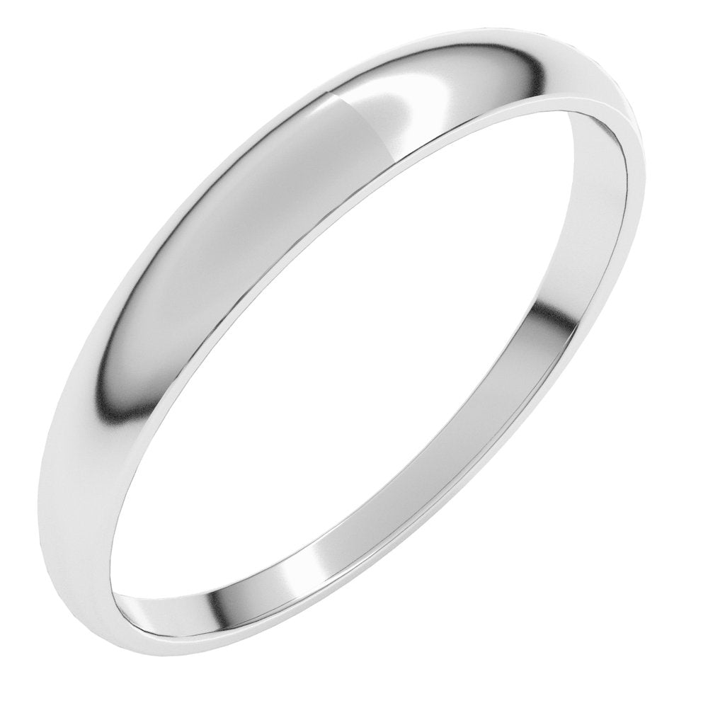 Platinum 3 mm Round Tapered Lightweight Band Size6