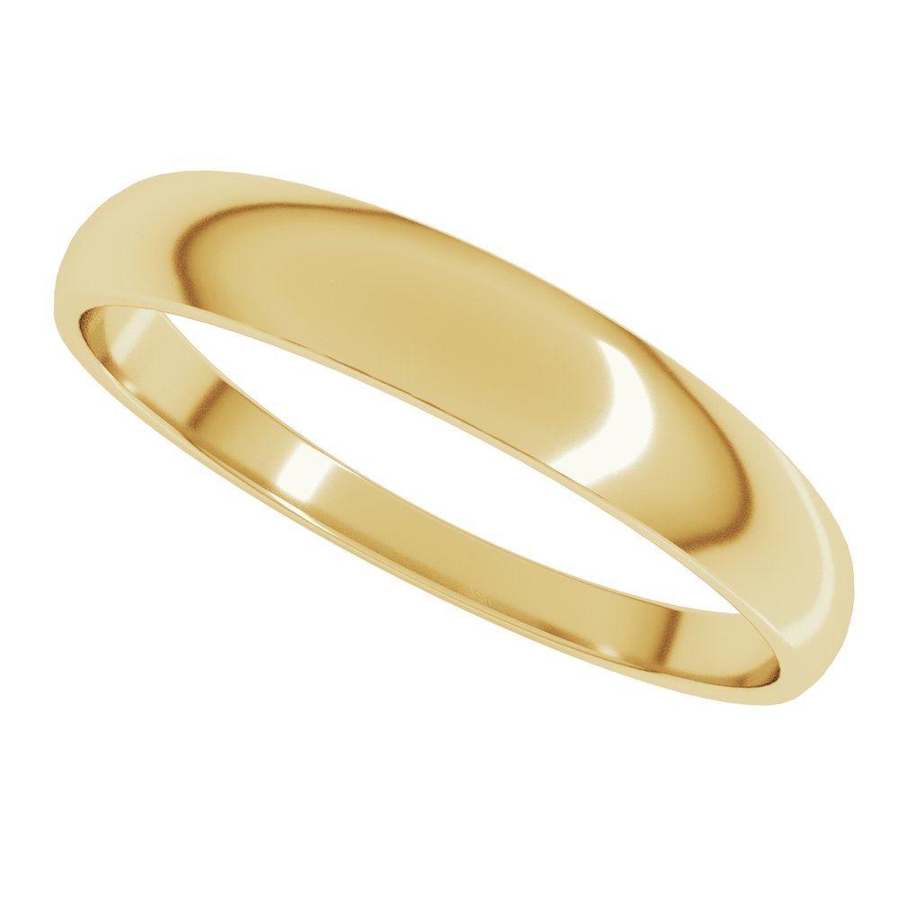 14K Yellow Gold 3.5 mm Round Tapered Lightweight Band Size10.5