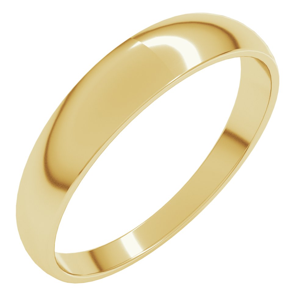10K Yellow Gold 4 mm Round Tapered Lightweight Band Size10