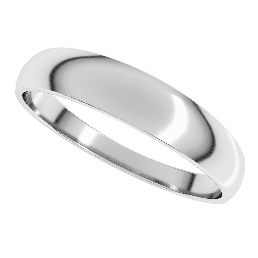 14K White Gold 4 mm Round Tapered Lightweight Band Size10