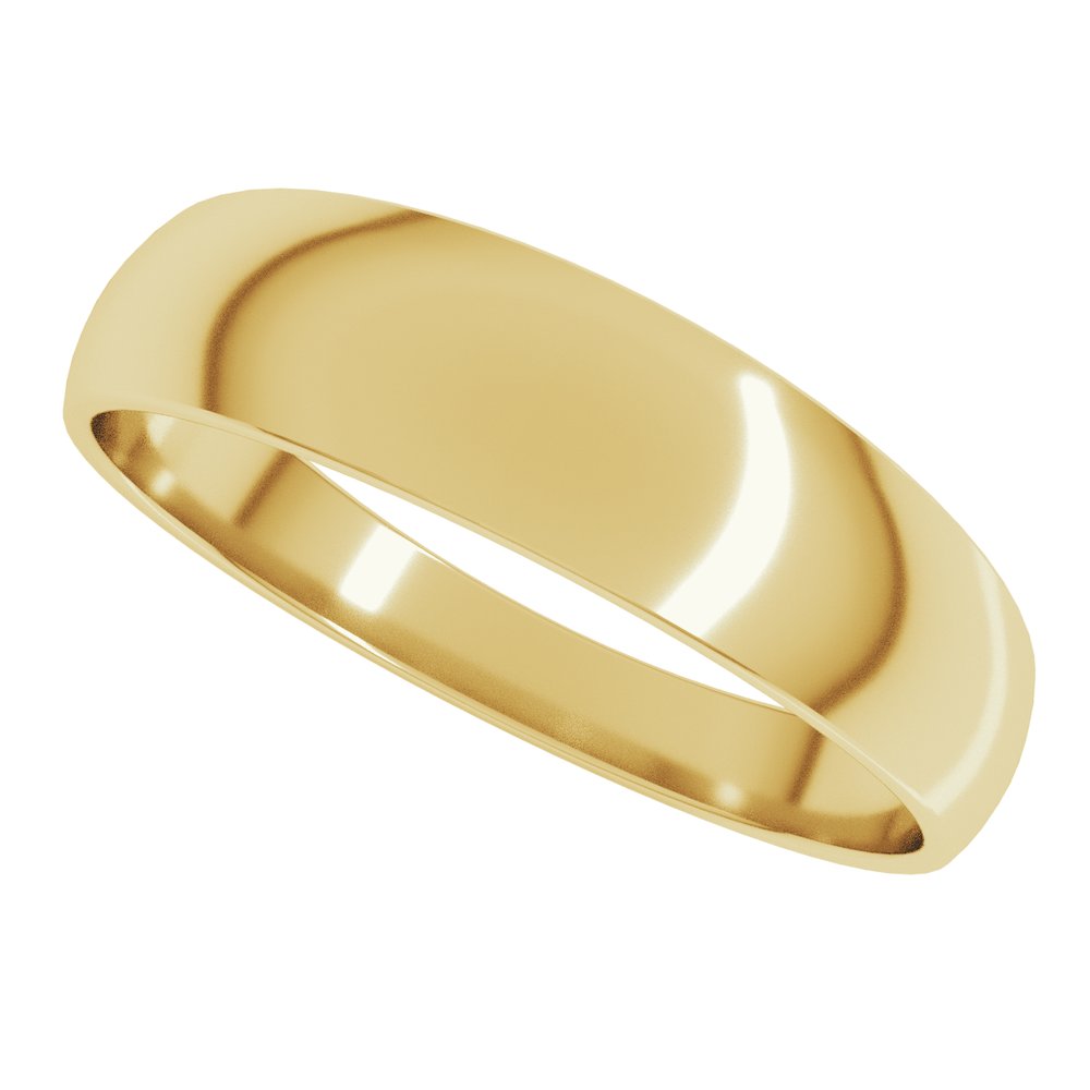 14K Yellow Gold 5 mm Round Tapered Lightweight Band Size11