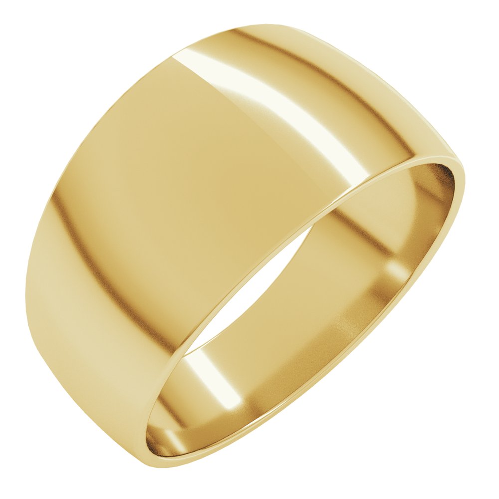 10K Yellow Gold 10 mm Round Tapered Lightweight Band Size9.5
