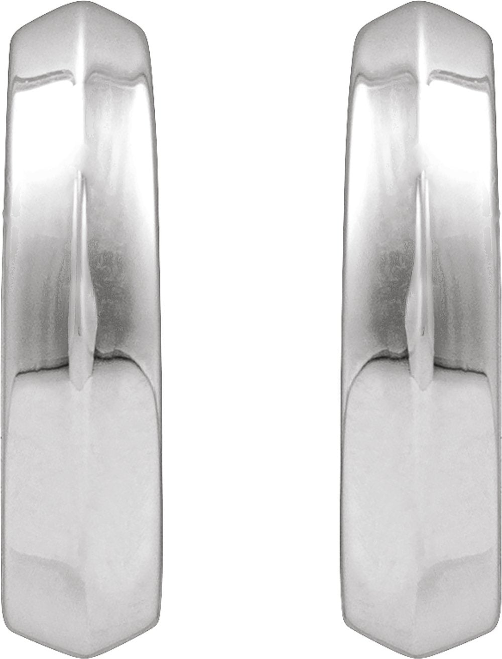 14K White Gold Knife-Edge Hinge 11.9 mm Hoop Earring