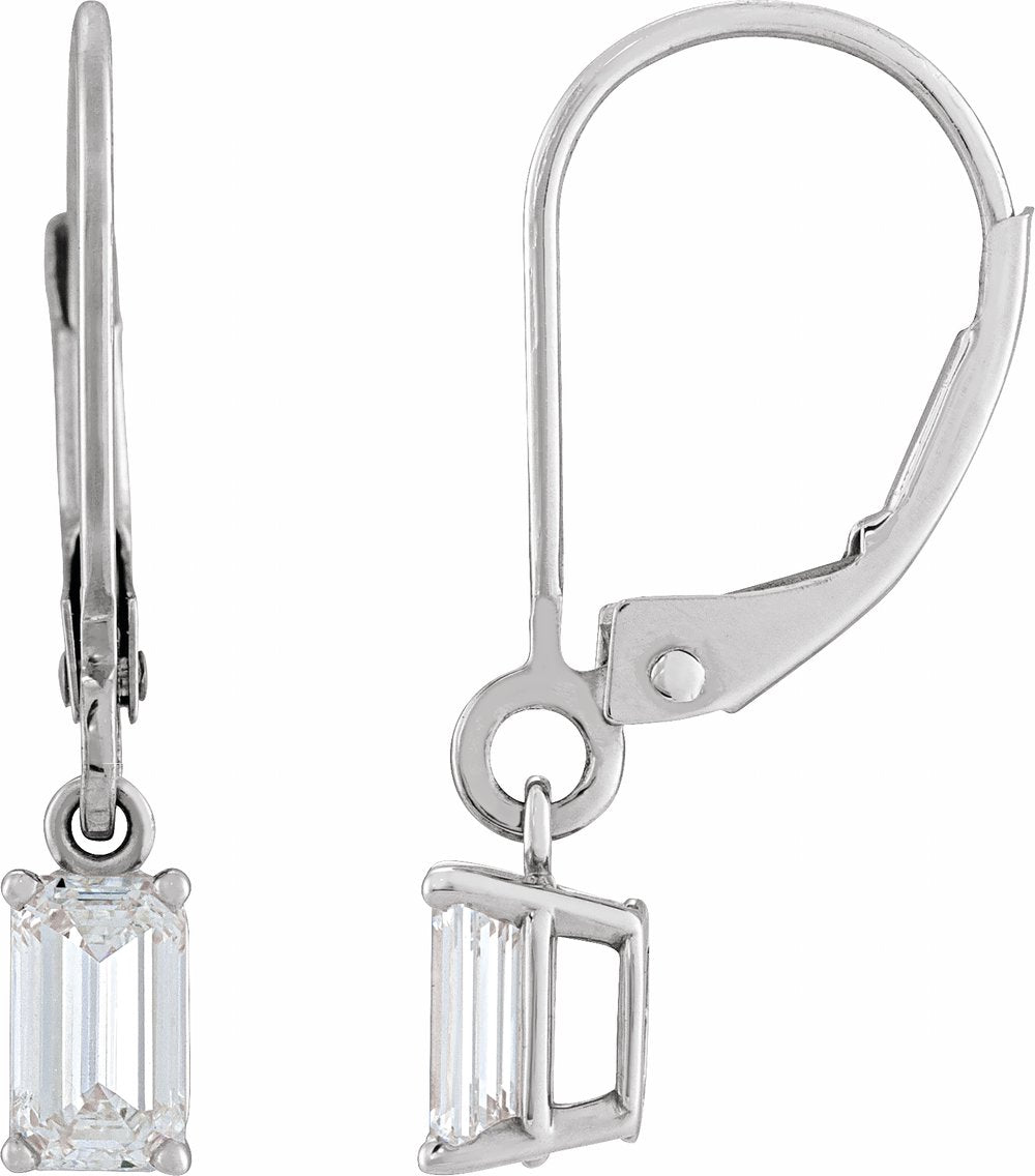 14K White Gold 3/4 CTW Lab-Grown Diamond Dangle Earrings