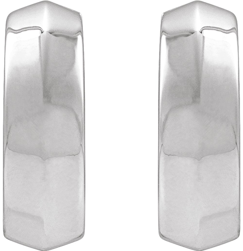 Sterling Silver Knife-Edge Hinge 11.8 mm Hoop Earring