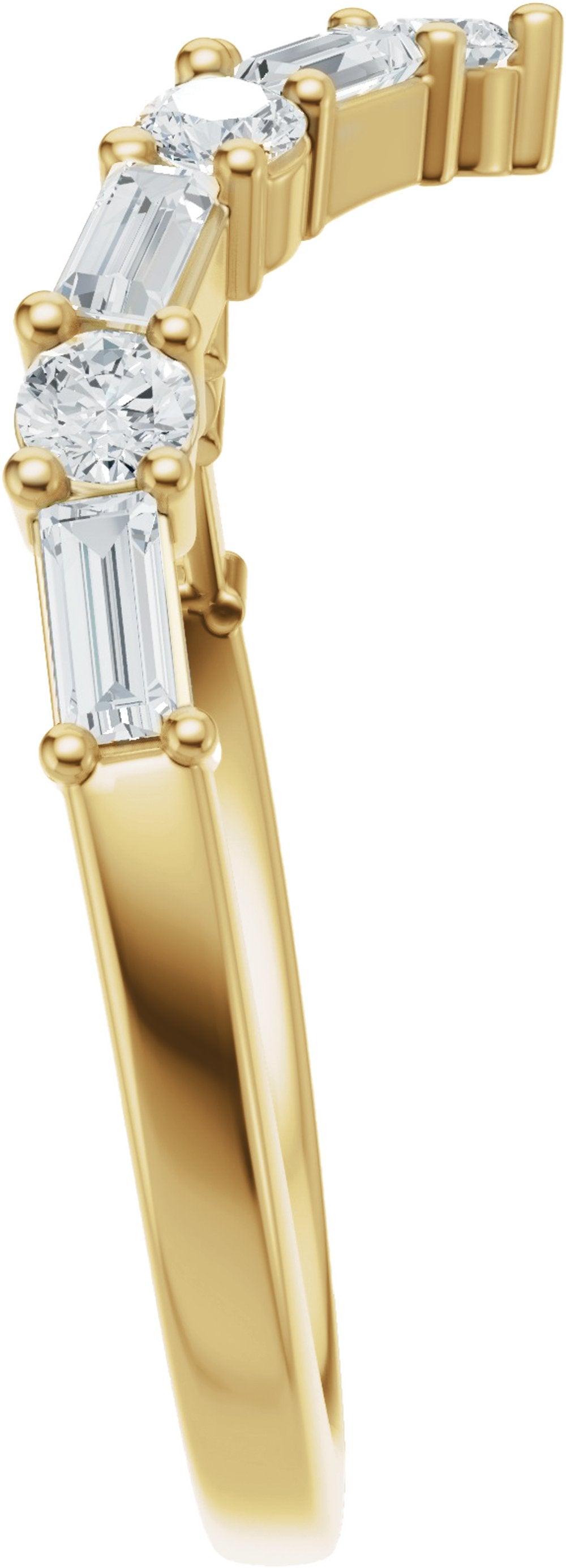 14K Yellow Gold 1/2 CTW Lab-Grown Diamond Contour Band