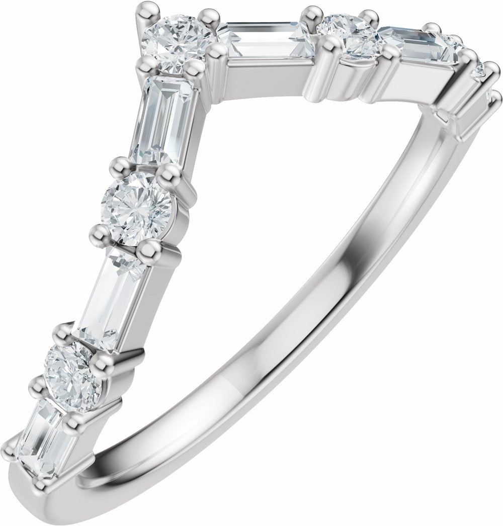 14K White Gold 1/2 CTW Lab-Grown Diamond Contour Band