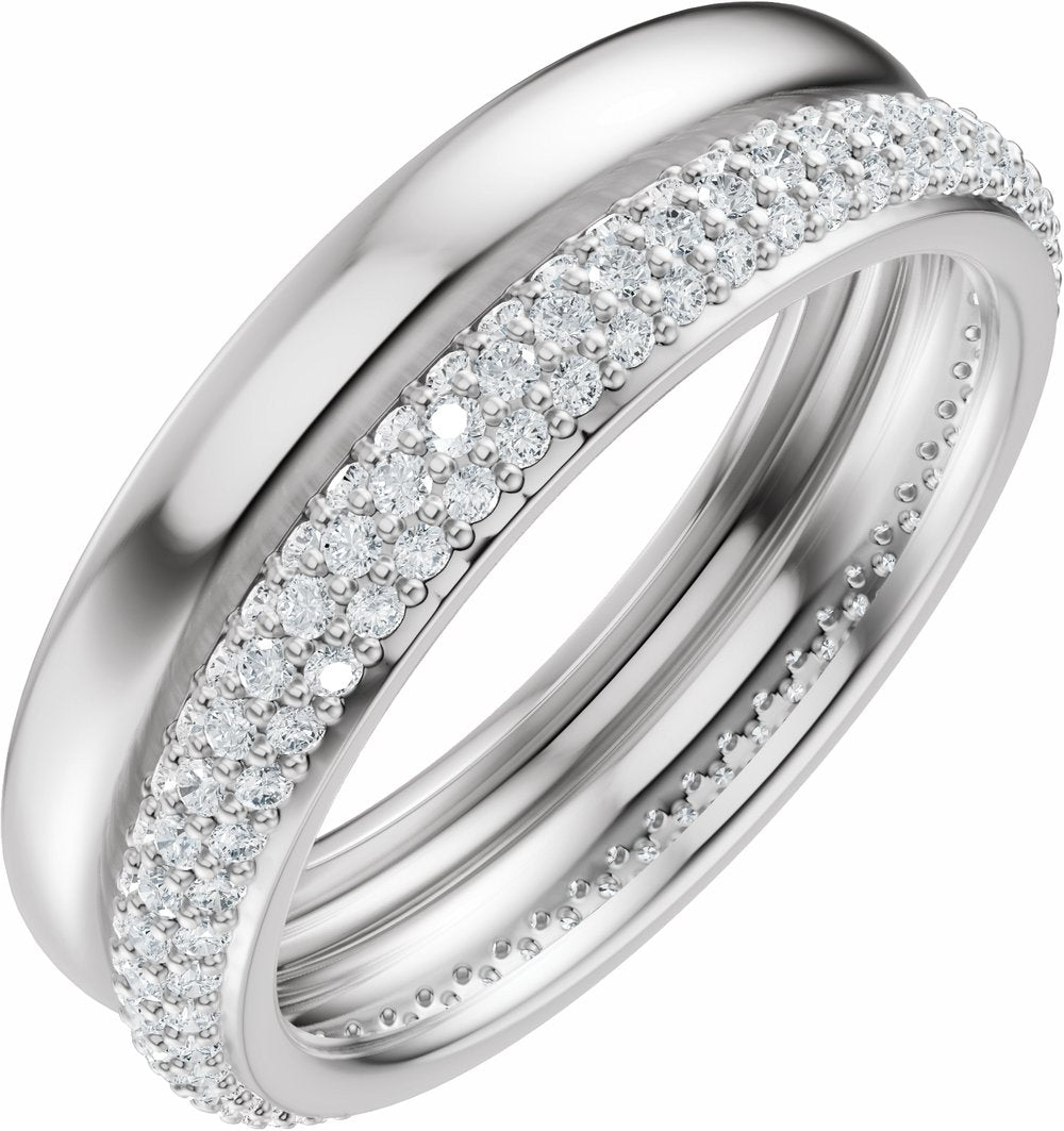 14K White Gold 3/4 CTW Natural Diamond Eternity Band