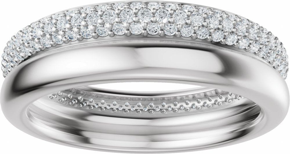14K White Gold 3/4 CTW Natural Diamond Eternity Band