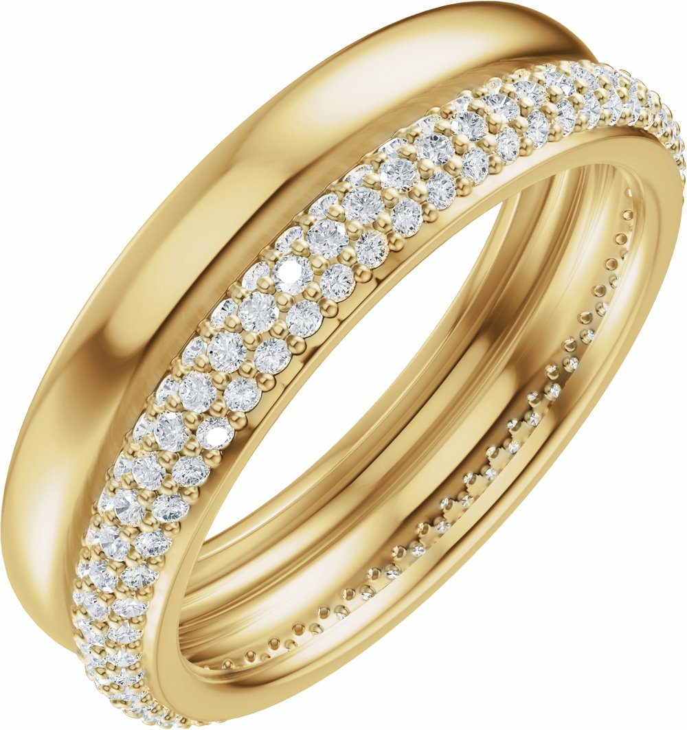 14K Yellow Gold 3/4 CTW Lab-Grown Diamond Eternity Band