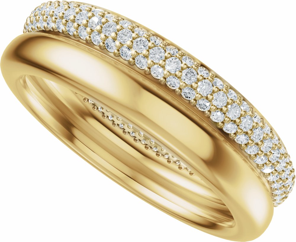 14K Yellow Gold 3/4 CTW Lab-Grown Diamond Eternity Band