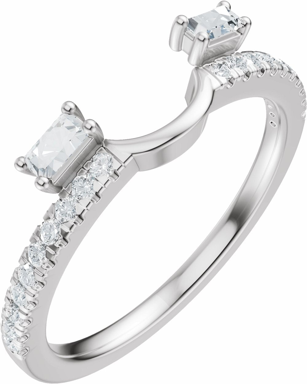 14K White Gold 1/5 CTW Lab-Grown Diamond Wrap-Style Ring Enhancer
