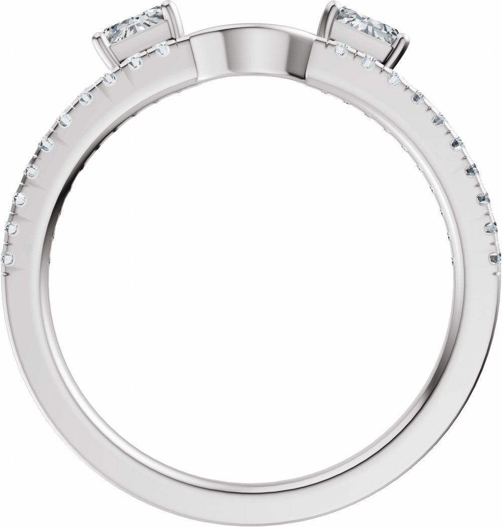 14K White Gold 1/5 CTW Lab-Grown Diamond Wrap-Style Ring Enhancer