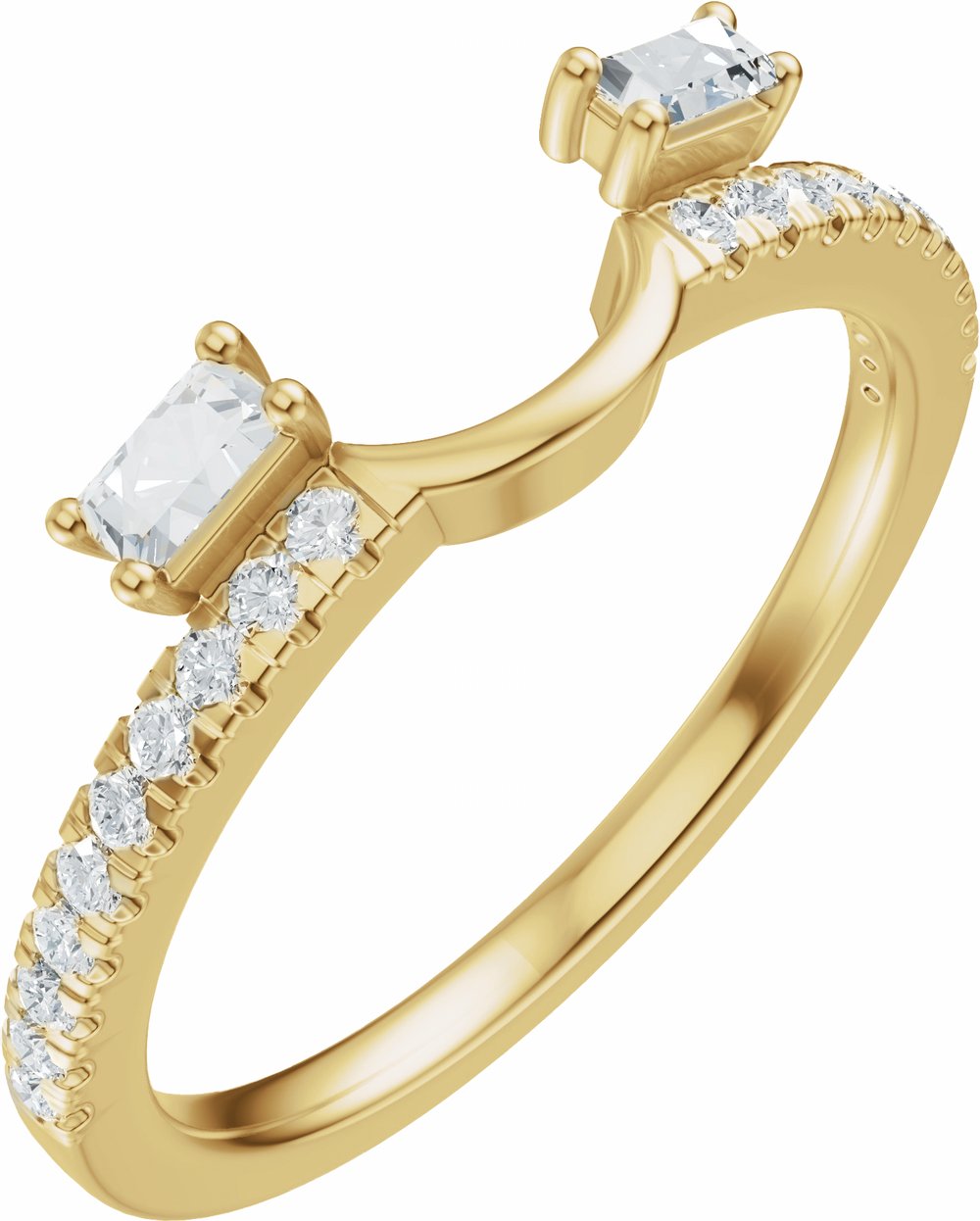 14K Yellow Gold 1/5 CTW Lab-Grown Diamond Wrap-Style Ring Enhancer