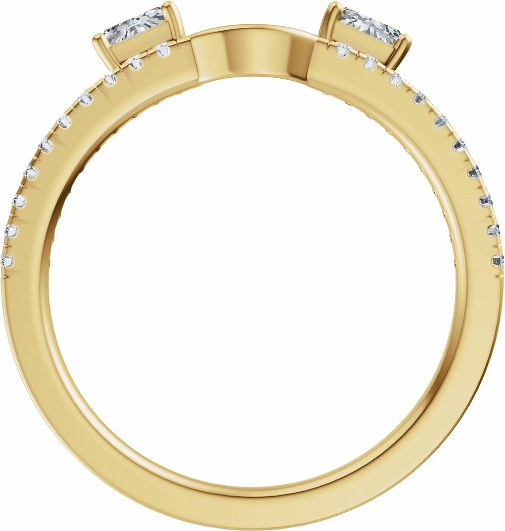 14K Yellow Gold 1/5 CTW Lab-Grown Diamond Wrap-Style Ring Enhancer