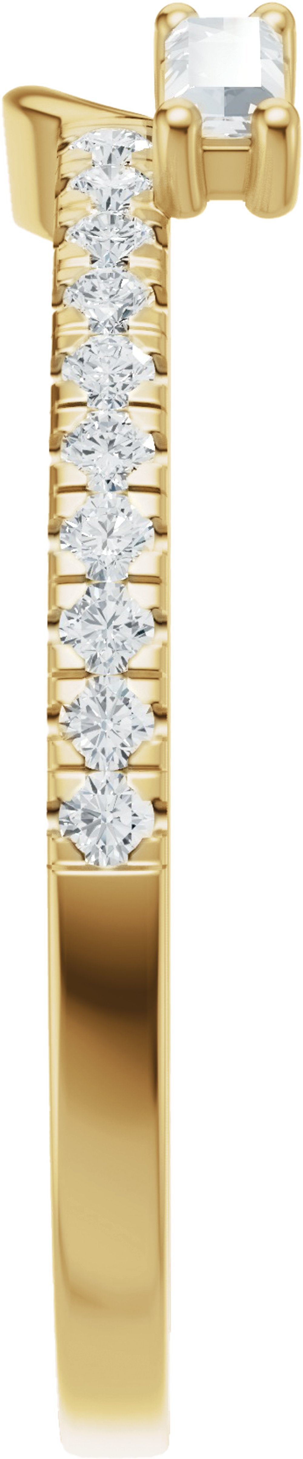 14K Yellow Gold 1/5 CTW Lab-Grown Diamond Wrap-Style Ring Enhancer
