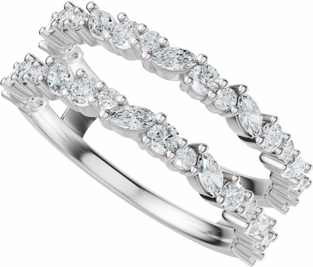 14K White Gold 7/8 CTW Lab-Grown Diamond Ring Guard