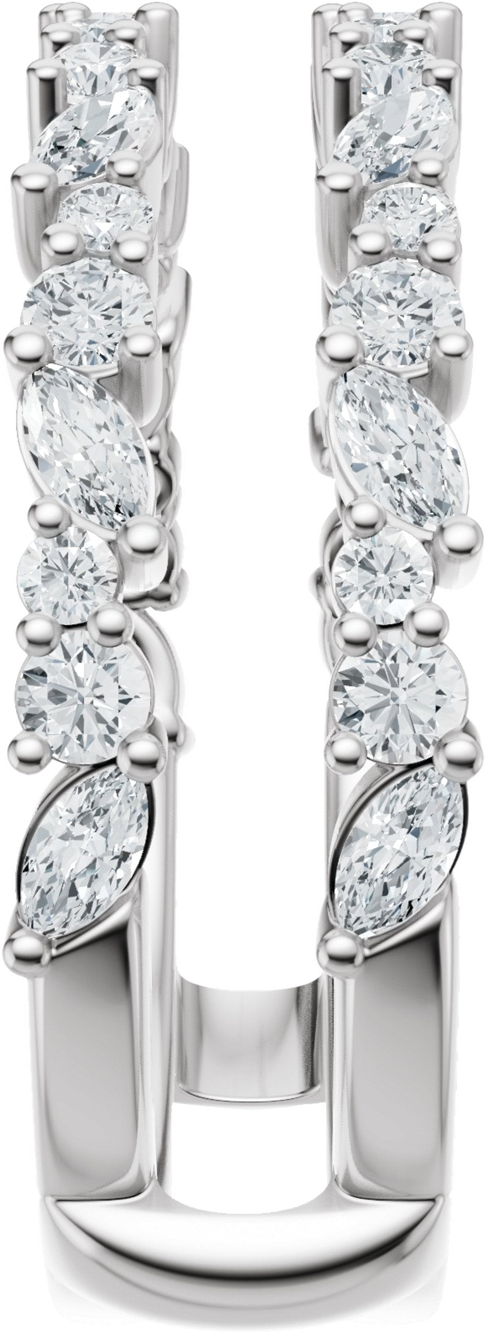 14K White Gold 7/8 CTW Natural Diamond Ring Guard