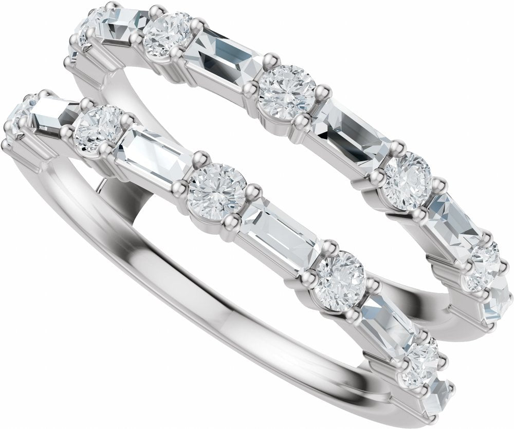 14K White Gold 7/8 CTW Lab-Grown Diamond Accented Ring Guard
