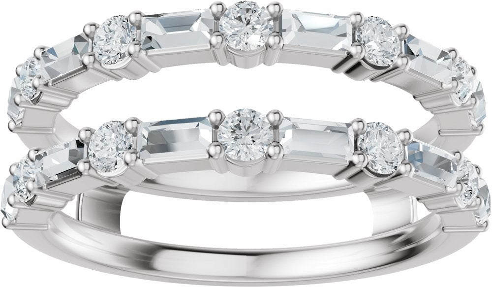 14K White Gold 7/8 CTW Lab-Grown Diamond Accented Ring Guard