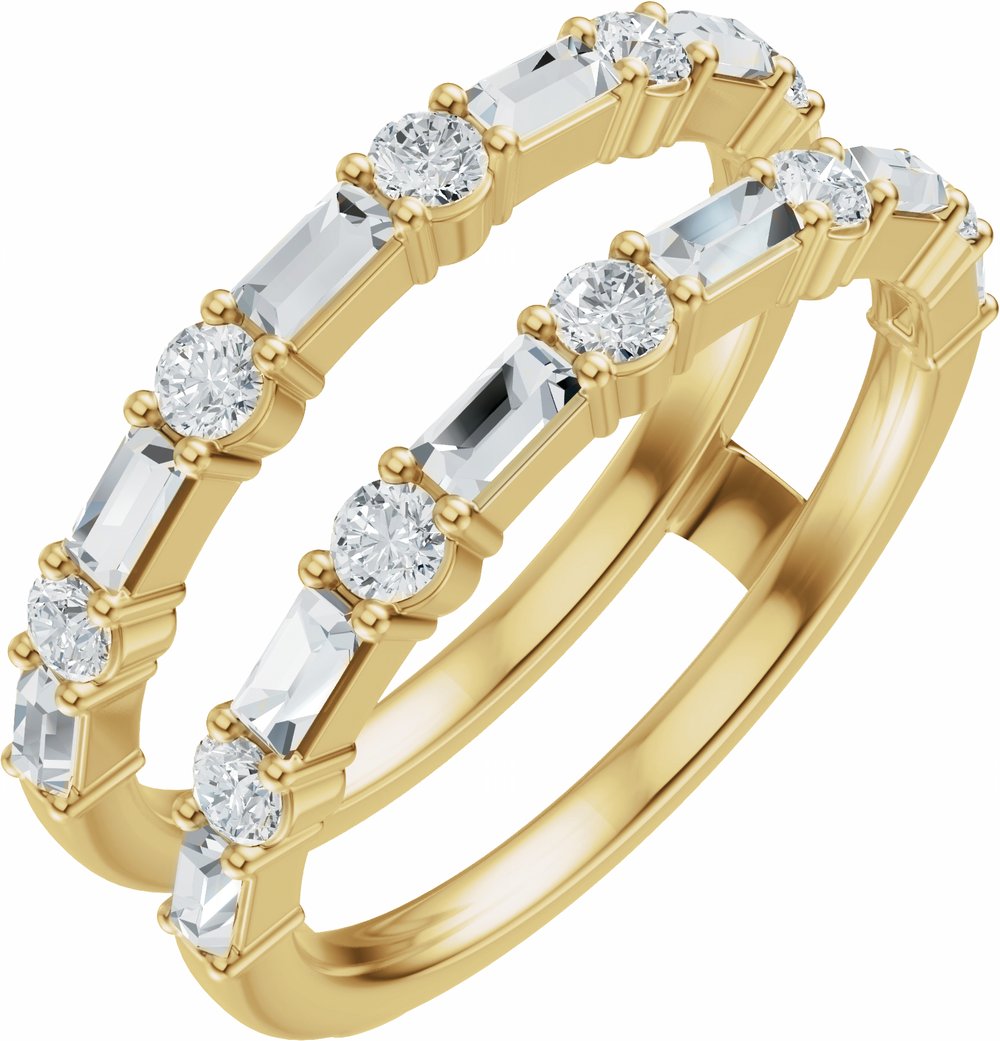 14K Yellow Gold 7/8 CTW Lab-Grown Diamond Accented Ring Guard