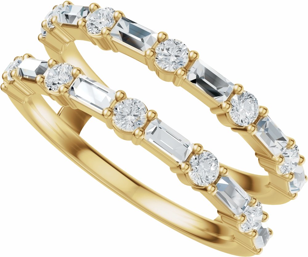 14K Yellow Gold 7/8 CTW Lab-Grown Diamond Accented Ring Guard
