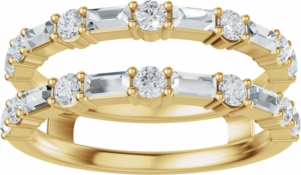 14K Yellow Gold 7/8 CTW Lab-Grown Diamond Accented Ring Guard