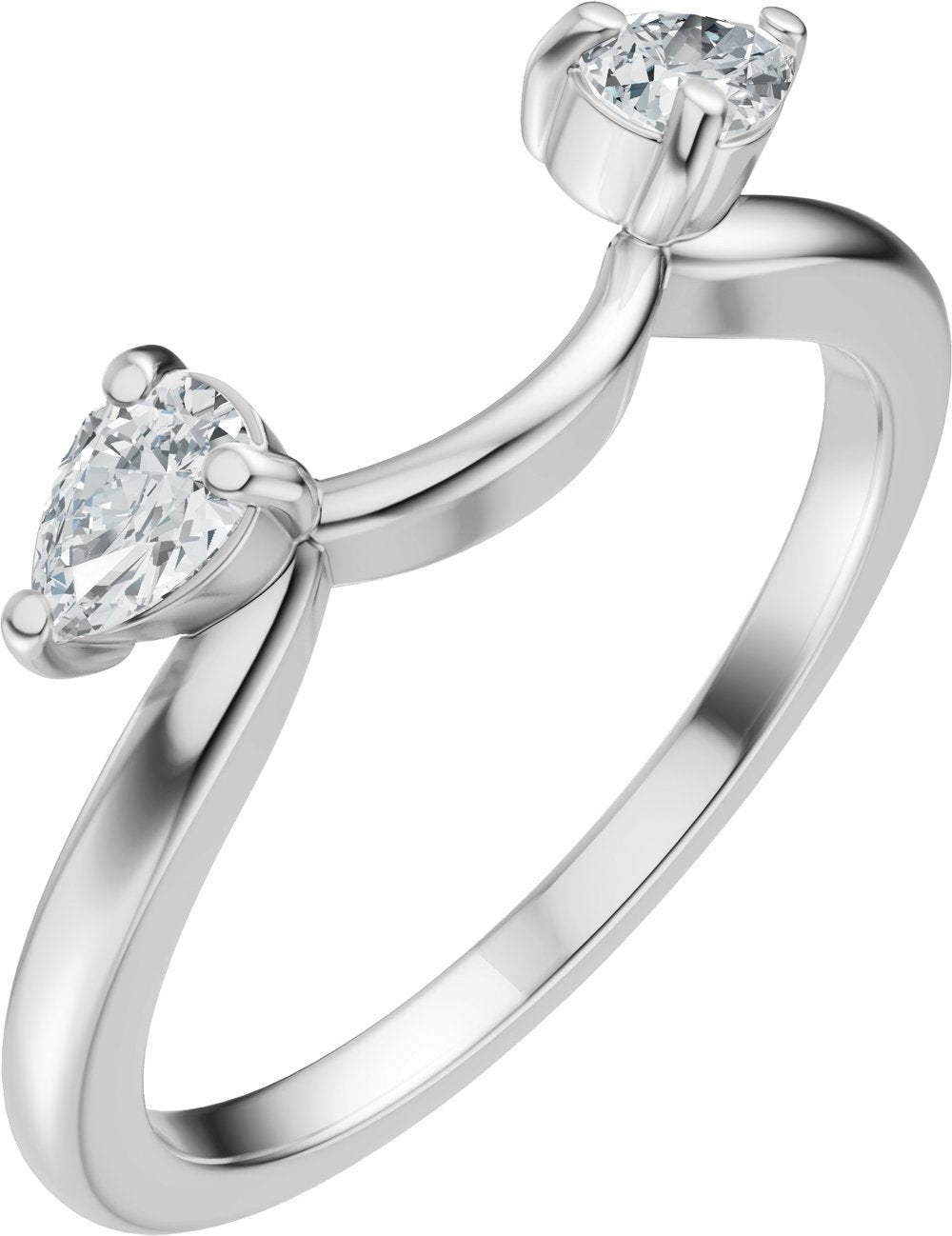 14K White Gold 1/3 CTW Lab-Grown Diamond Wrap-Style Enhancer